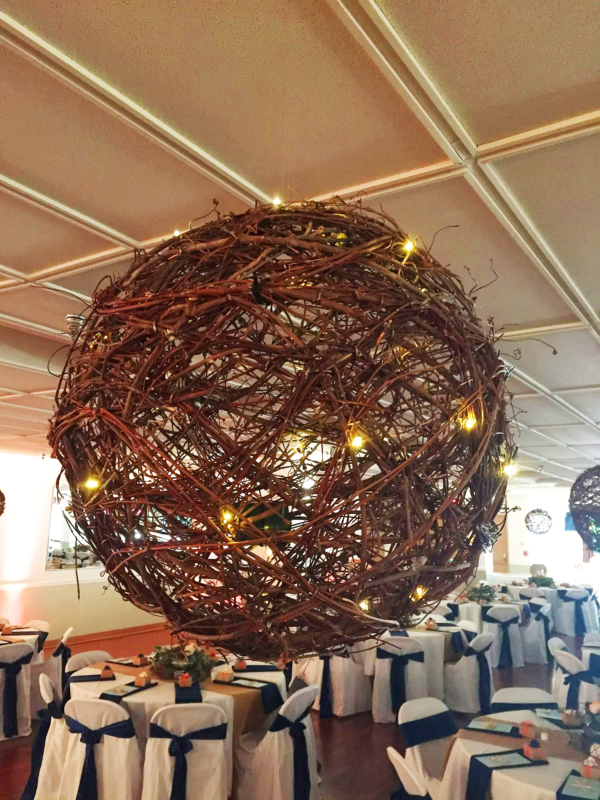 Lighted Grapevine Balls 24 inch