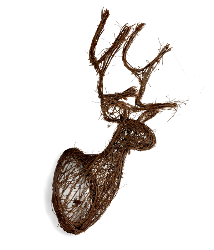 Grapevine Deer Head 36"