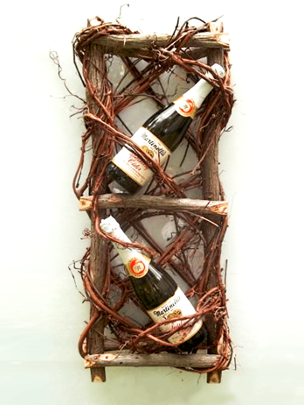 Rustic Hickory Wine Rack